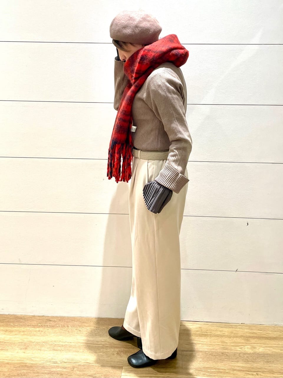 Ryoさんの「THE SHOP TK｜【大き目サイズ】大人ふわふわチェックマフラー」を使ったコーディネート