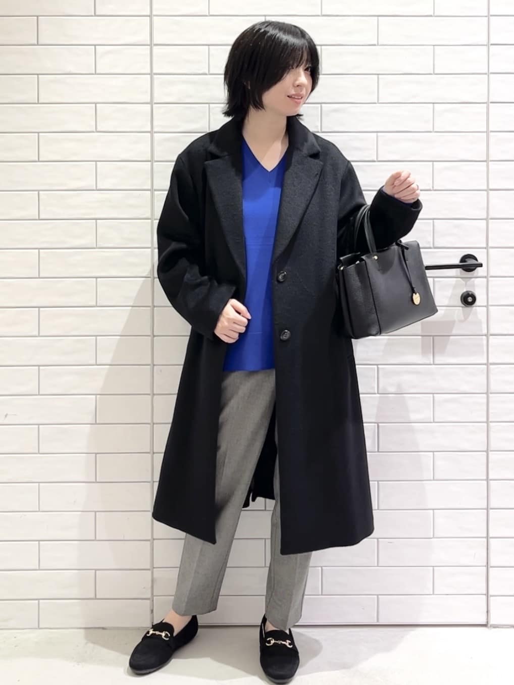 しおりさんの「OPAQUE.CLIP｜カシミヤブレンドウールチェスターコート」を使ったコーディネート