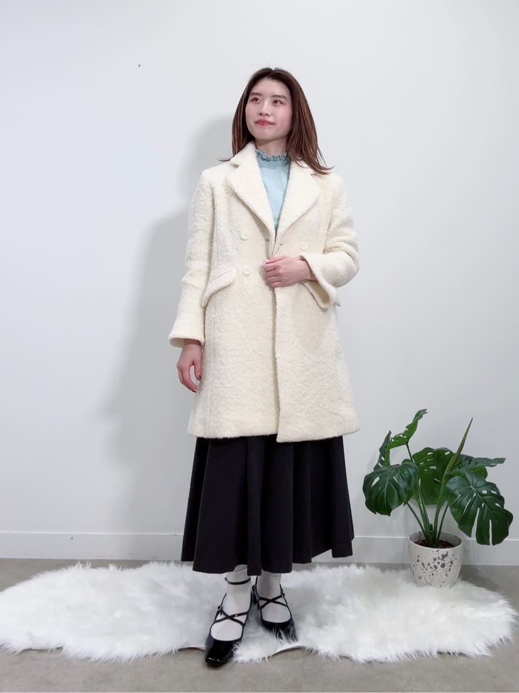 Suma Una本部スタッフさんの「SunaUna｜【COLLECTION LINE】ブークレーコート」を使ったコーディネート