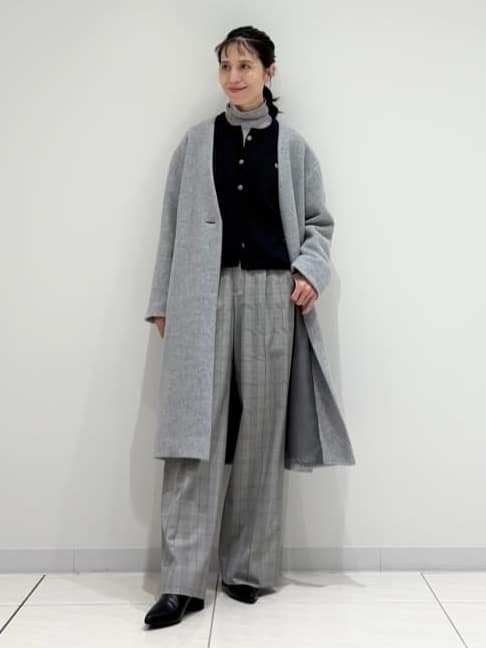 kayoさんの「INDIVI｜【軽量／ウール混】ライトフォルム ロングコート」を使ったコーディネート