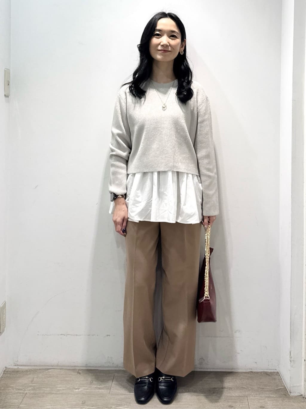 yuicciさんの「OPAQUE.CLIP｜《ツインセット》ショートラメニット&times;フレアタンクトップ【洗濯機OK】」を使ったコーディネート