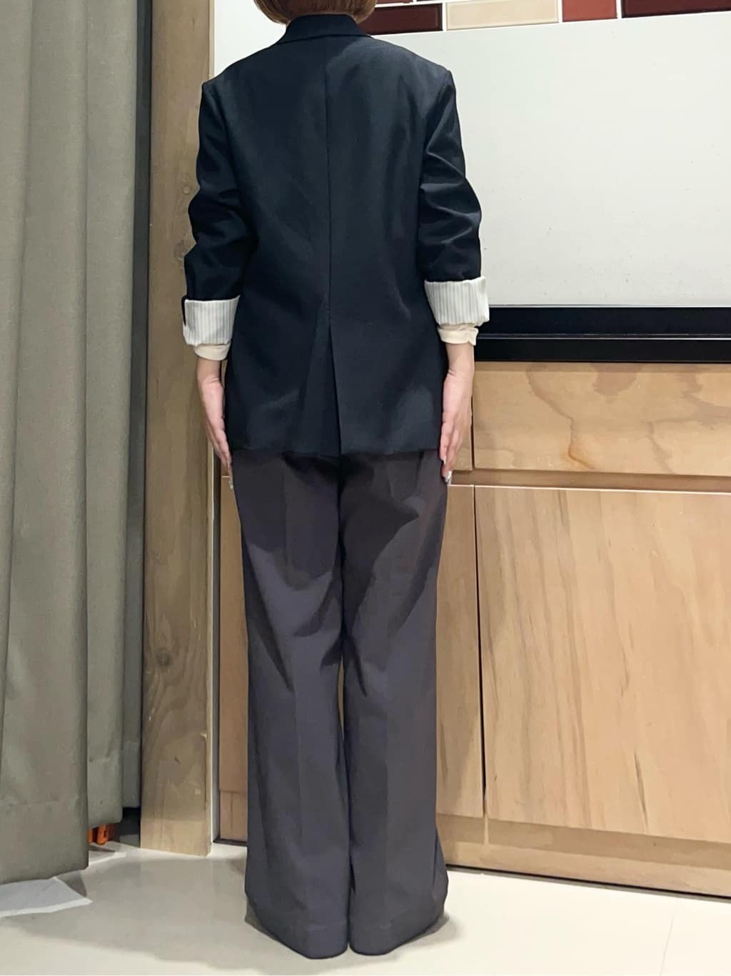 かのさんの「THE SHOP TK｜【今羽織るなら】ダブルブレストジャケット【セットアップ可/洗える】」を使ったコーディネート