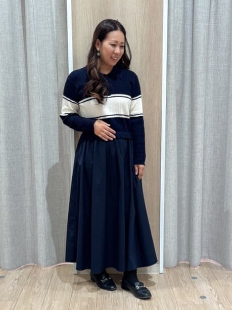 sachiさんの「grove｜【時短コーデ】ポロニットドッキングワンピース」を使ったコーディネート