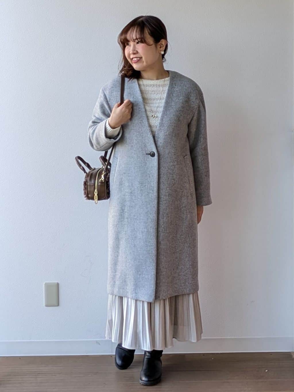 なみきさんの「UNTITLED｜【軽量／ウール混】ライトフォルム ロングコート」を使ったコーディネート