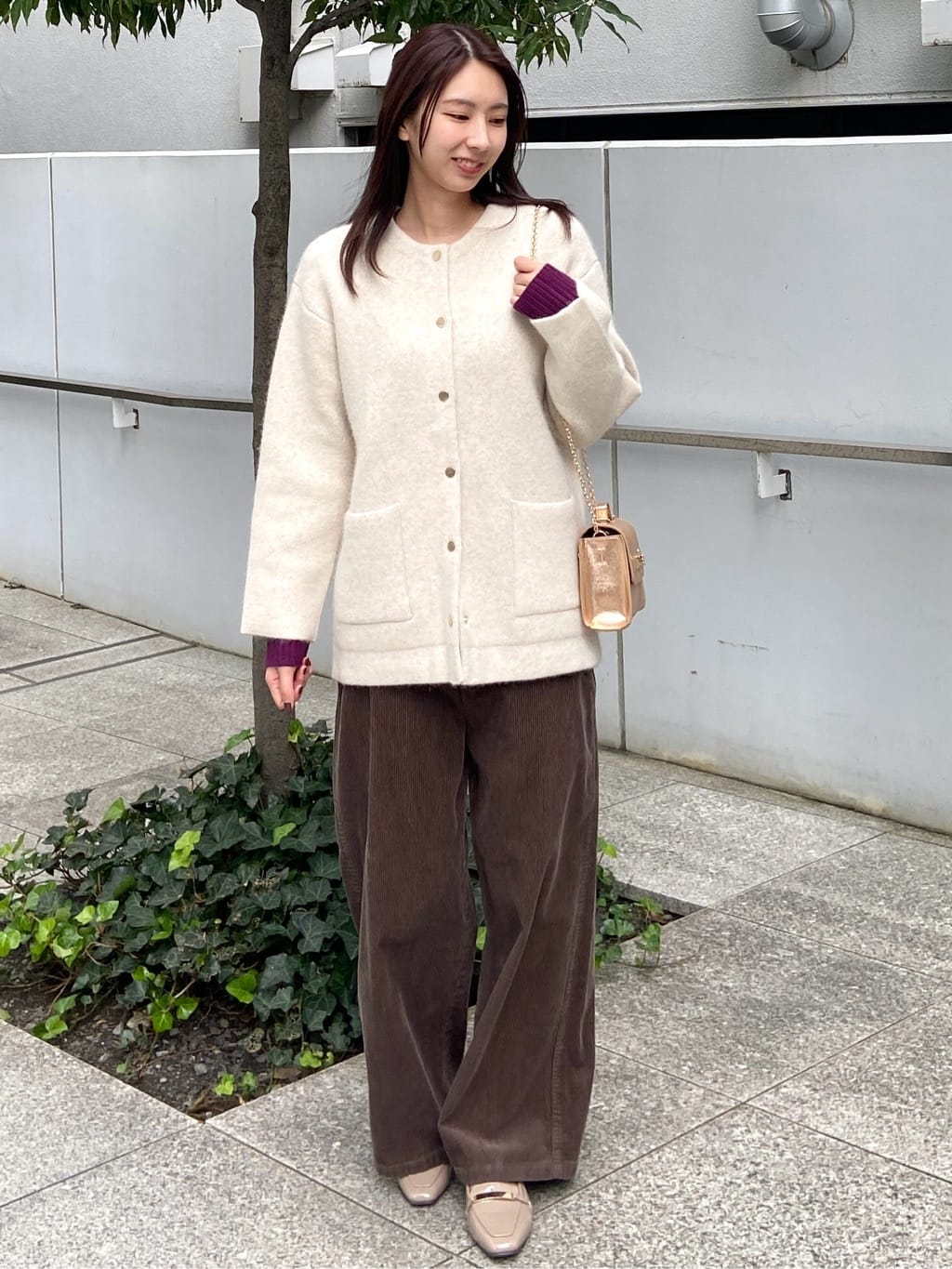 めぐさんの「OPAQUE.CLIP｜コーデュロイワイドパンツ【洗濯機OK】」を使ったコーディネート
