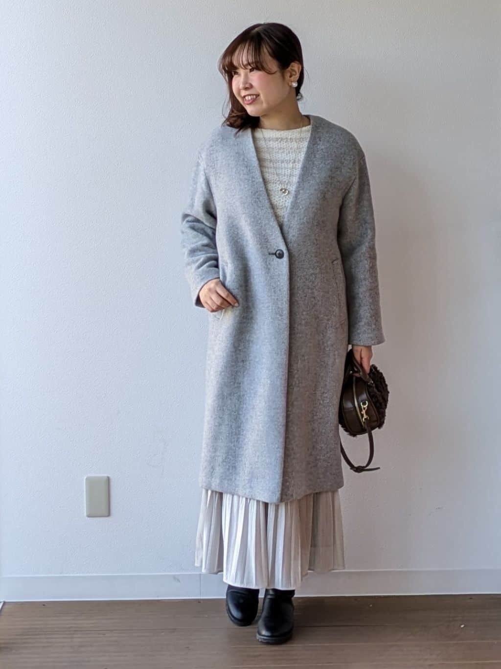なみきさんの「UNTITLED｜【軽量／ウール混】ライトフォルム ロングコート」を使ったコーディネート