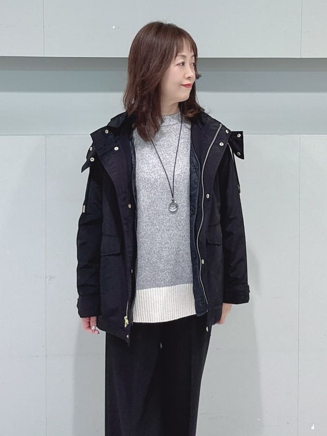 makiさんの「UNTITLED｜【重ね着もおすすめ/洗える】ウールカシミヤ クルーネックニット」を使ったコーディネート