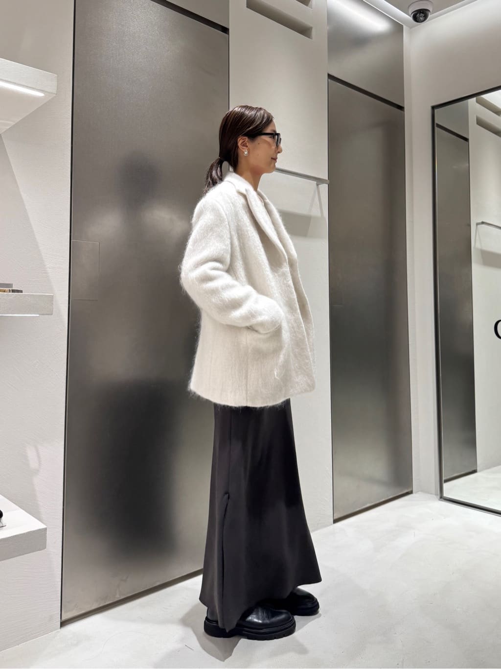 uchi__yamaさんの「CODE A｜shaggy jacket coat」を使ったコーディネート