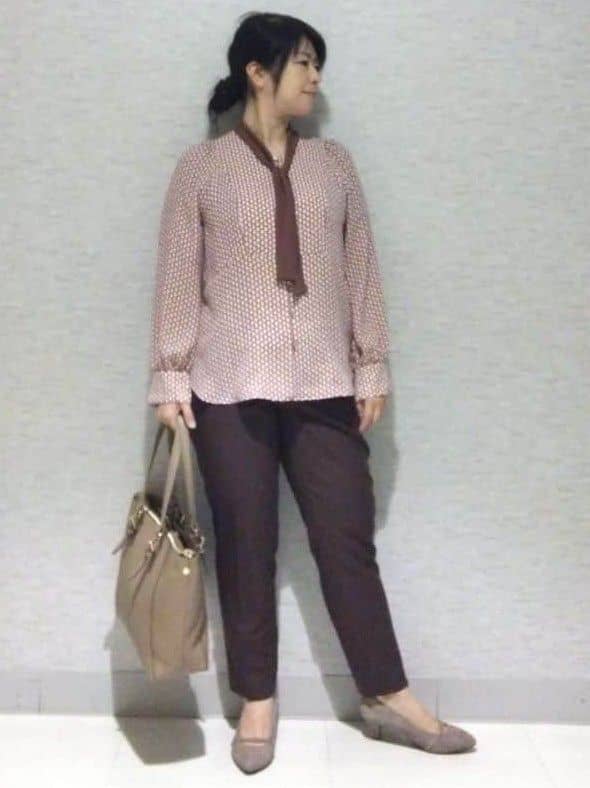 sakoさんの「Reflect｜【レイヤードに◎】ボウタイプリントブラウス」を使ったコーディネート
