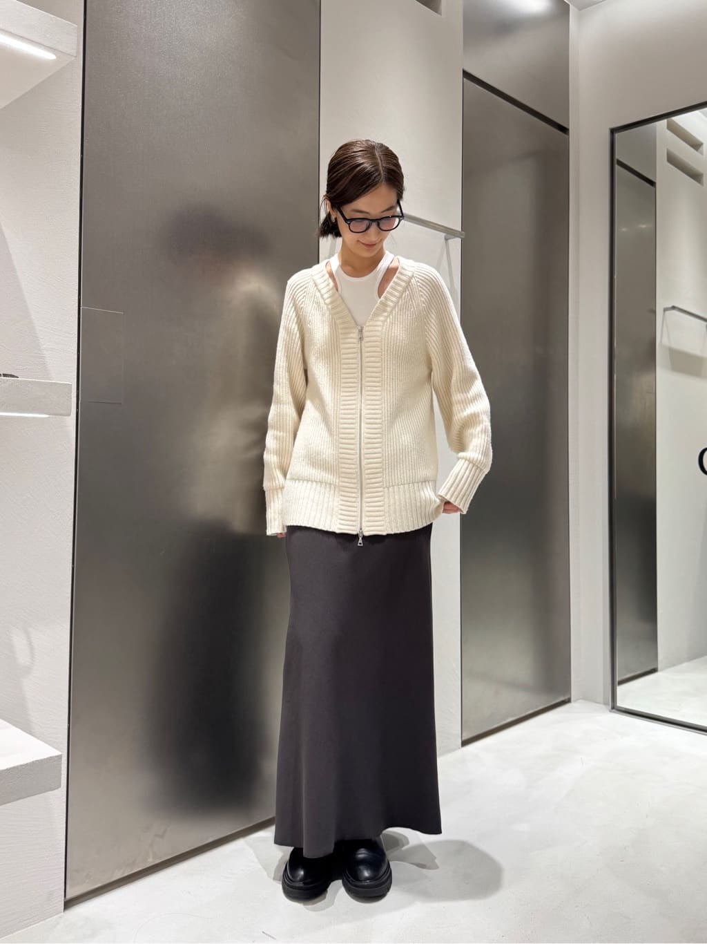 uchi__yamaさんの「CODE A｜shaggy jacket coat」を使ったコーディネート
