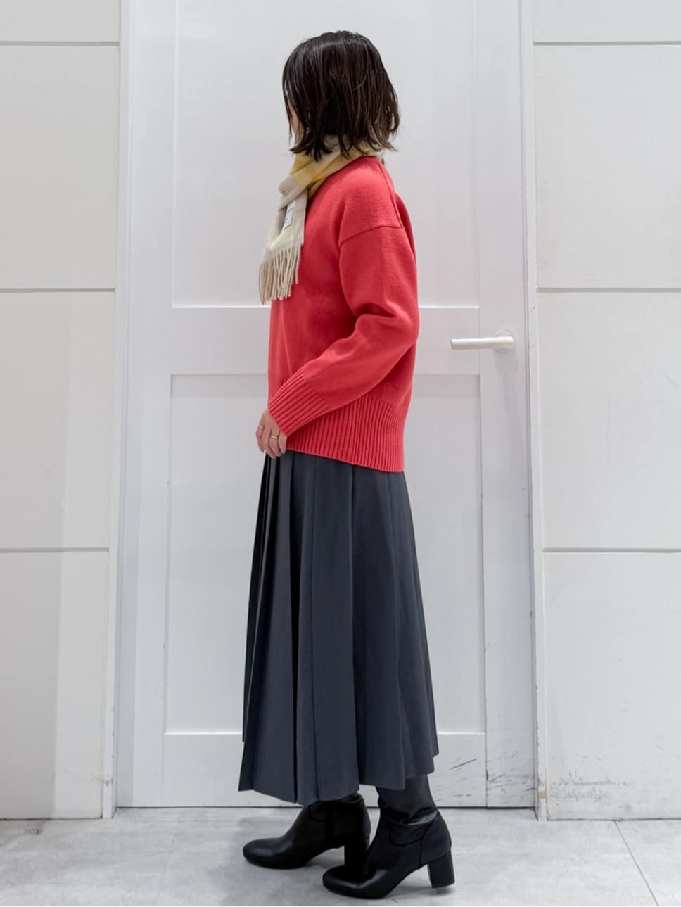 yuka.aさんの「OPAQUE.CLIP｜ワイドプリーツスカート【洗濯機OK】」を使ったコーディネート
