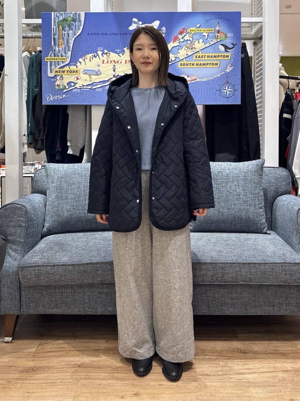 risaさんの「Dessin｜キルトフードジャケット」を使ったコーディネート