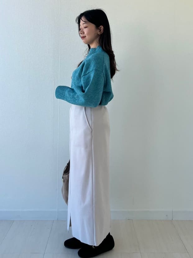 Mori Moriさんの「index｜ウールライクタイトスカート【洗濯機洗い可】《8col》」を使ったコーディネート