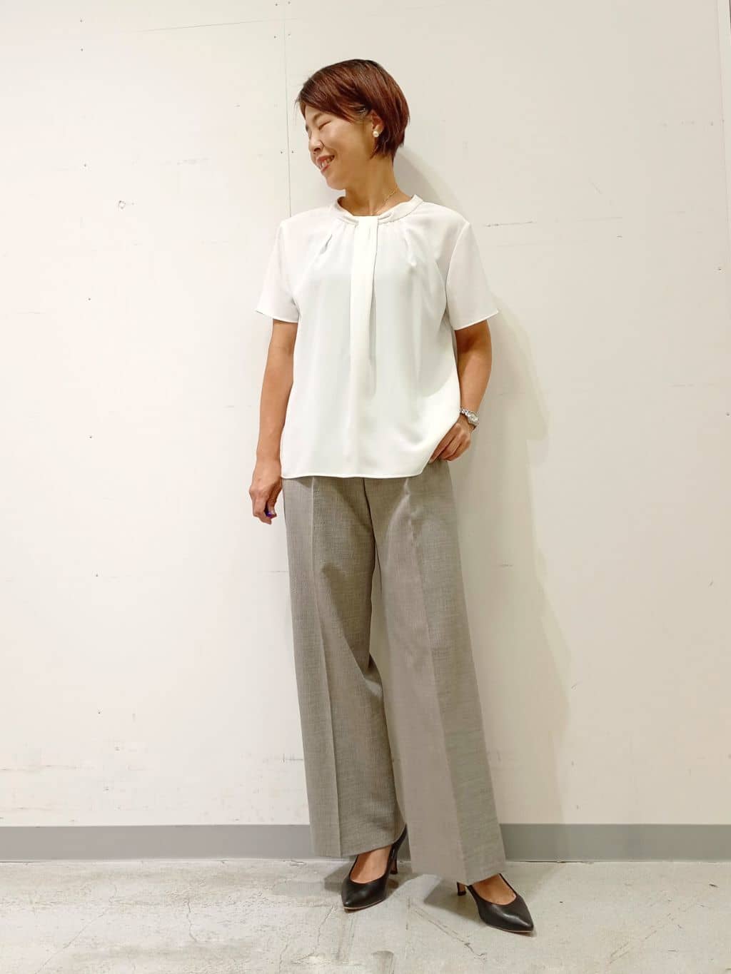 Kさんの「INDIVI｜【洗える／セットアップ可能】凹凸ストレッチ素材ダブルジャケット」を使ったコーディネート