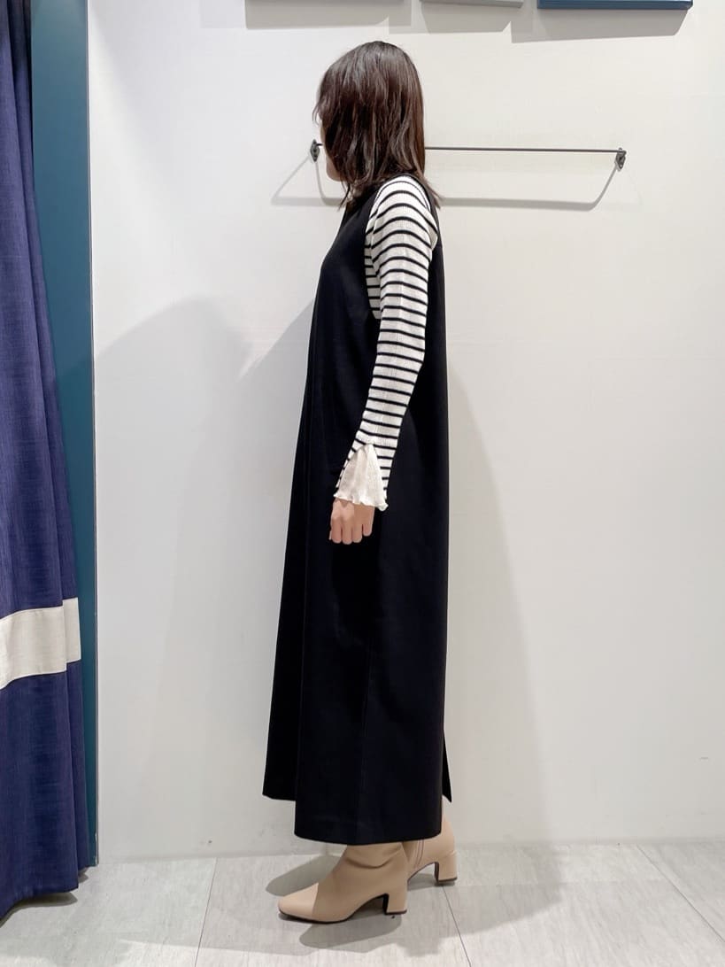 haruさんの「grove｜【2WAY/美シルエット】着こなし自在のジャンドレワンピース」を使ったコーディネート