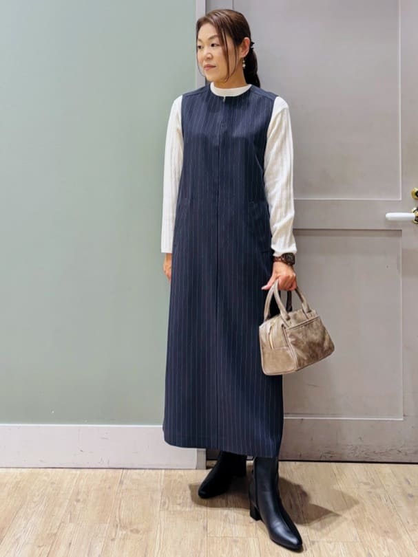Komi☆さんの「grove｜【毛玉軽減／洗える】ミニケーブルニット」を使ったコーディネート