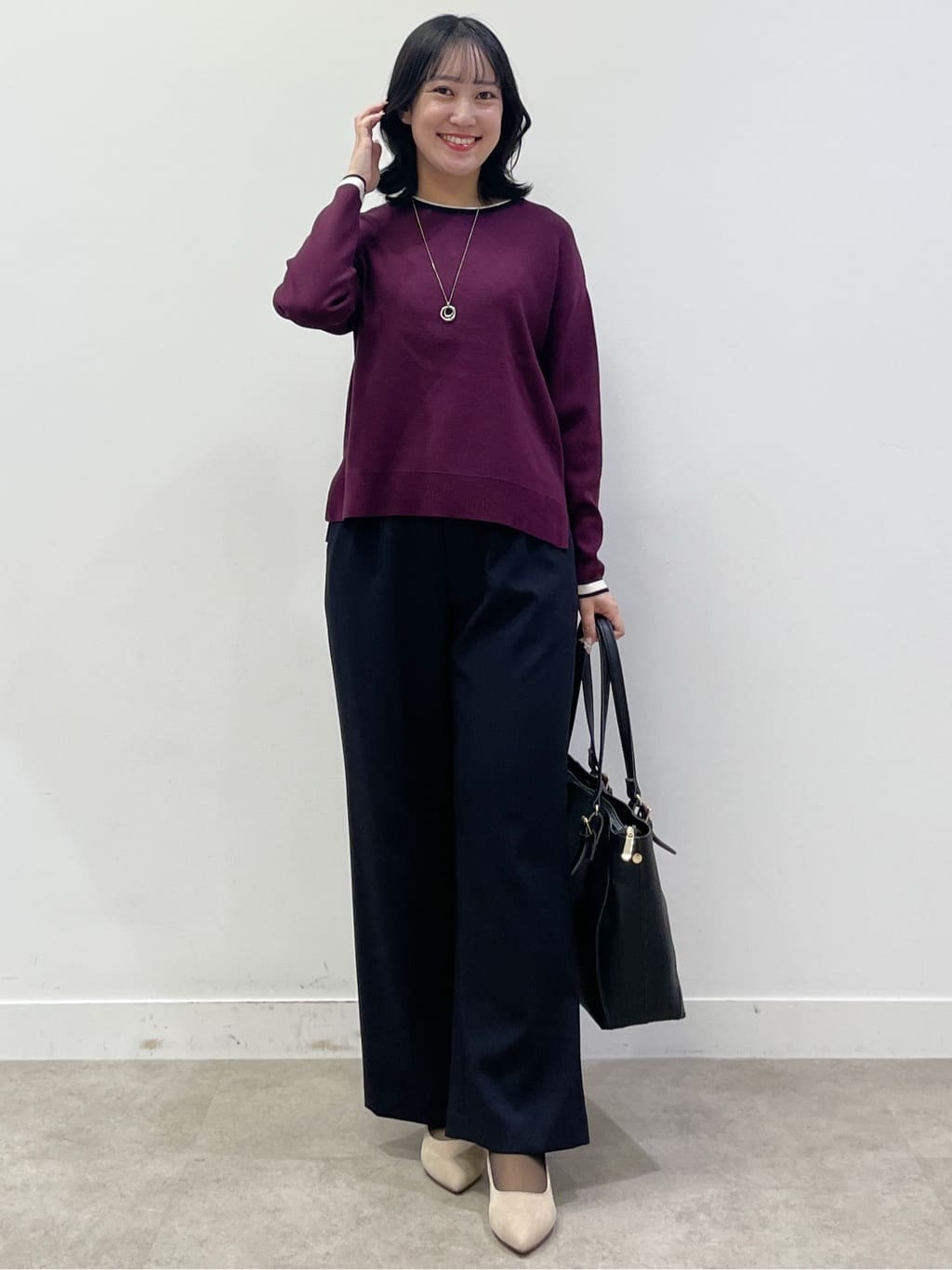yukariさんの「Reflect｜【ウエスト総ゴム／セットアップ可】フルレングスストレートパンツ」を使ったコーディネート