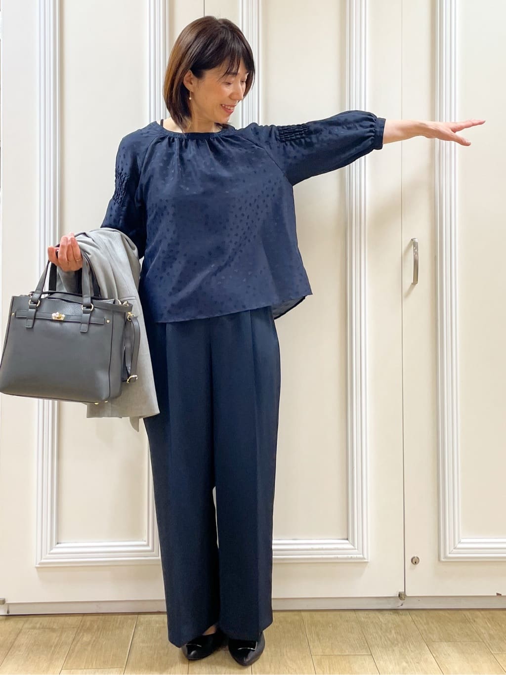 めいさんの「Reflect｜【透けない】フルレングスワイドストレートパンツ」を使ったコーディネート