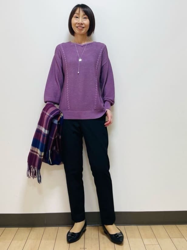 Riiさんの「Reflect｜【パンツ合わせにぴったり◎】ゆったりオフボディニット」を使ったコーディネート