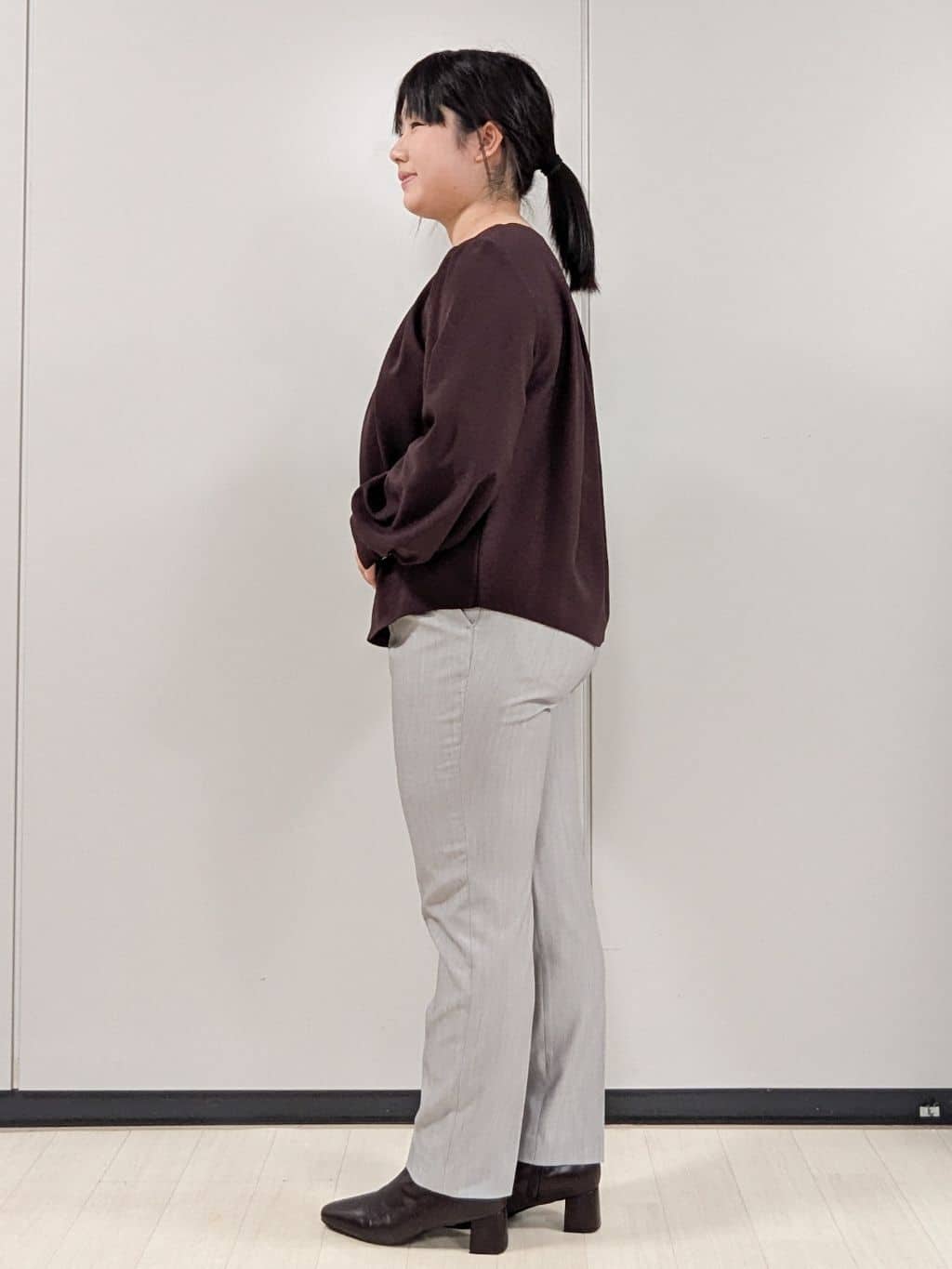 Nonさんの「index｜ウールライクストレッチテーパードパンツ／セットアップ対応【洗濯機OK】」を使ったコーディネート