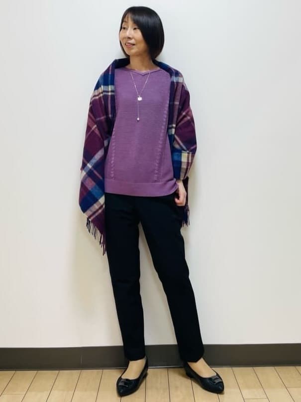 Riiさんの「Reflect｜【高身長さんに嬉しい長め丈追加！／私のパンツ／すっきり見え◎】テーパードパンツ」を使ったコーディネート