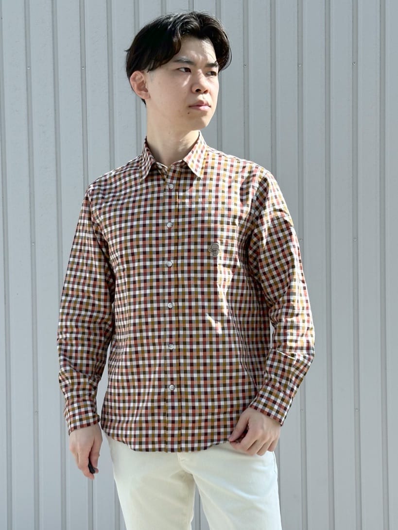 イッシーさんの「TAKEO KIKUCHI｜【Air Palette Knit】ワンポイント カラーニット プルオーバー」を使ったコーディネート