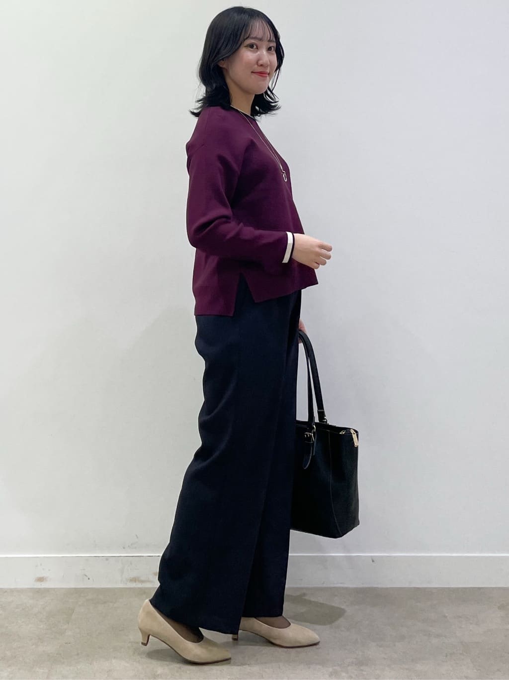 yukariさんの「Reflect｜【ウエスト総ゴム／セットアップ可】フルレングスストレートパンツ」を使ったコーディネート