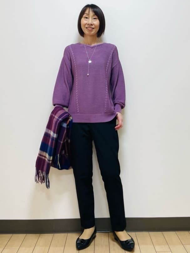 Riiさんの「Reflect｜【高身長さんに嬉しい長め丈追加！／私のパンツ／すっきり見え◎】テーパードパンツ」を使ったコーディネート