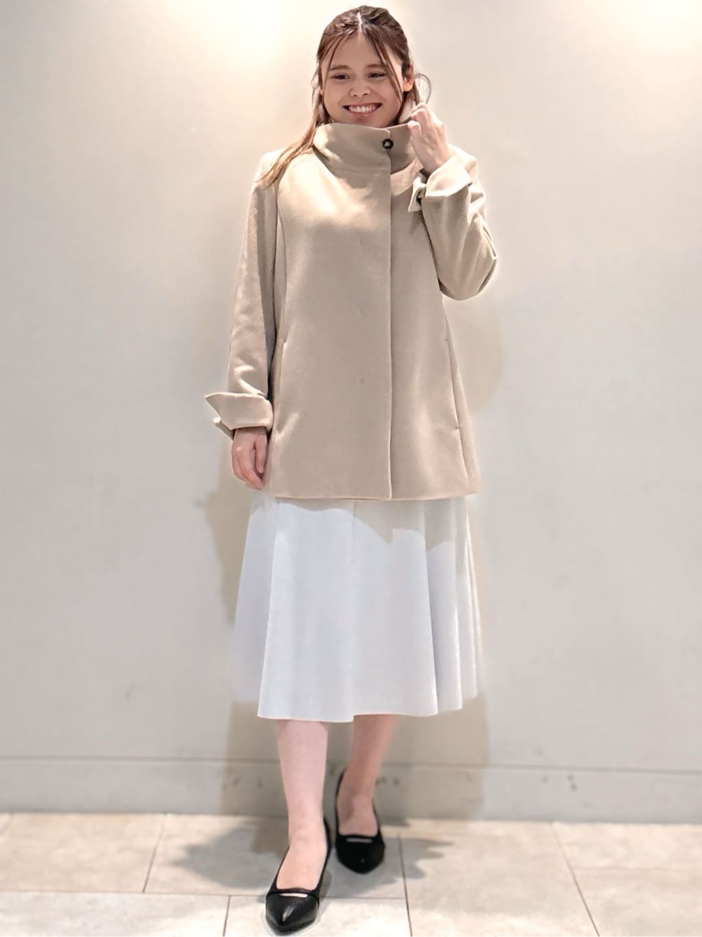 S&auml;K&iuml;さんの「Reflect｜【秋映え◎】Vネック&times;メッシュスリーブニット」を使ったコーディネート