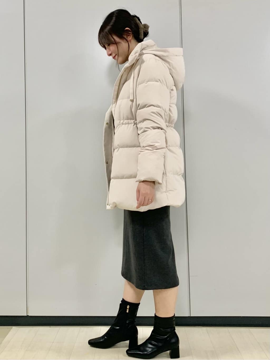 kasumiさんの「index｜KAWADAダウンドロストミドルコート【撥水／洗濯機OK／2WAY／静電気防止裏地】《XS～3L》」を使ったコーディネート