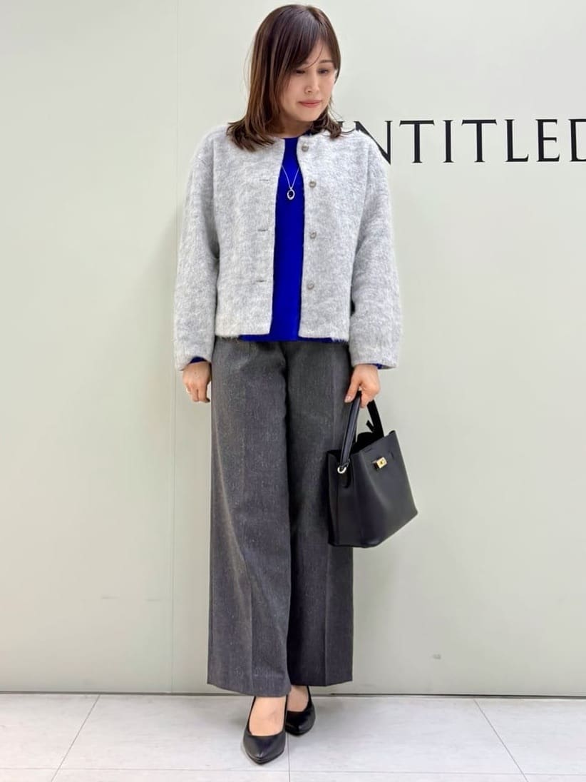 Sakaiさんの「UNTITLED｜【ジャケット風/メタルボタン】アルパカ混シャギーカーディガン」を使ったコーディネート