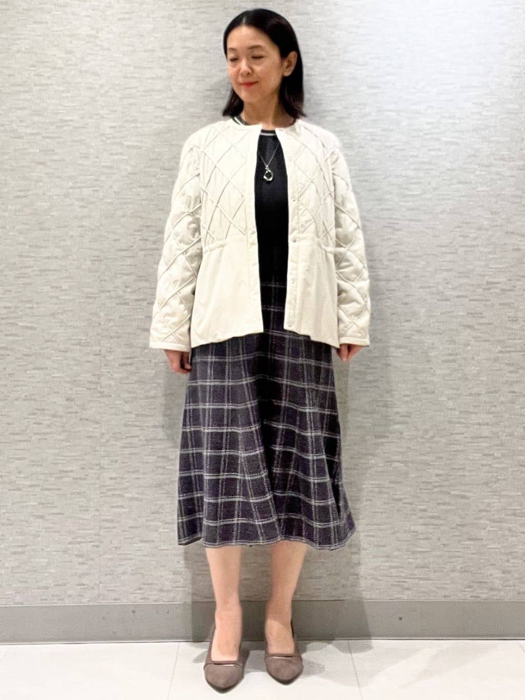 marikoさんの「Reflect｜【気軽な羽織に◎】中綿キルティングショートコート」を使ったコーディネート
