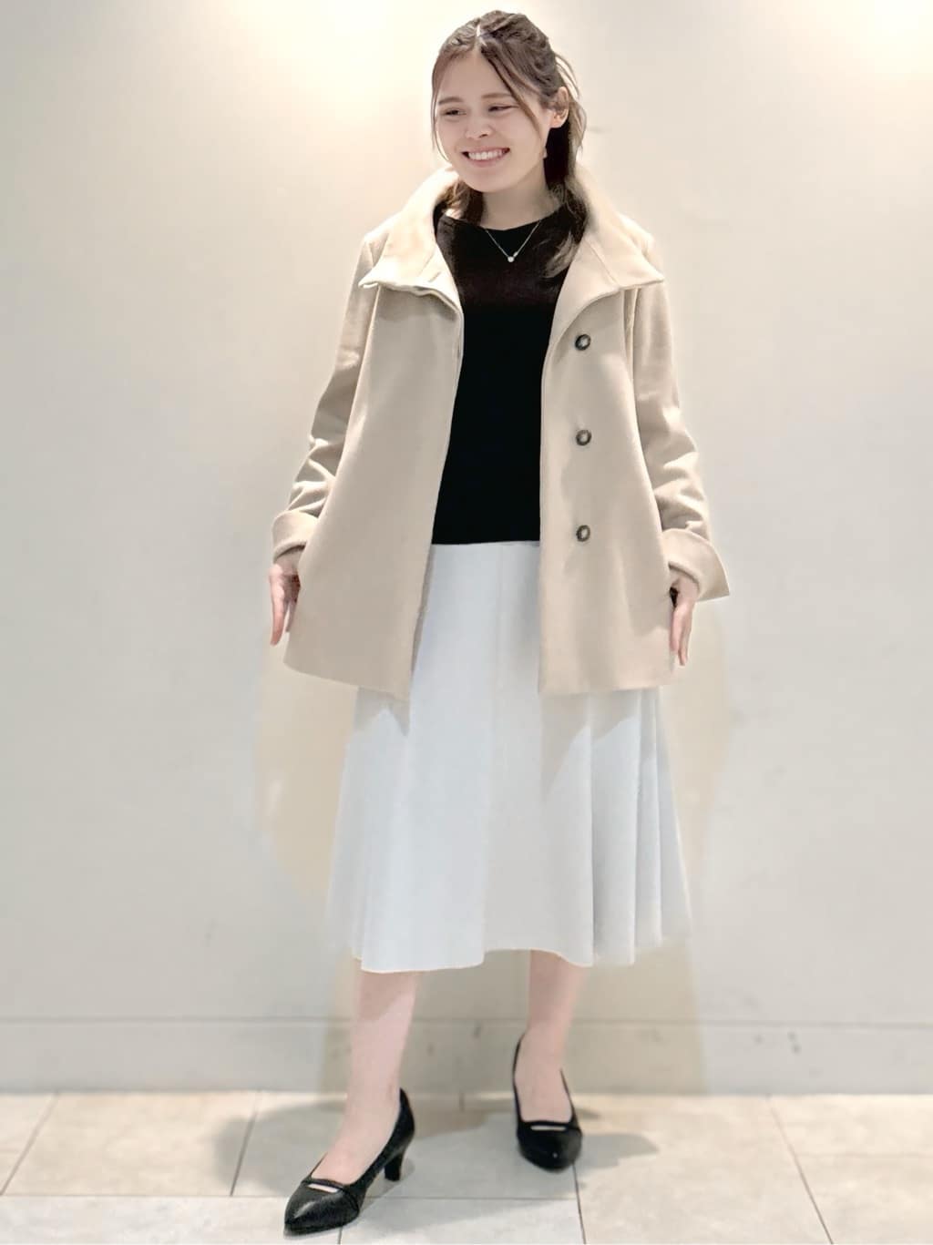 S&auml;K&iuml;さんの「Reflect｜【秋映え◎】Vネック&times;メッシュスリーブニット」を使ったコーディネート