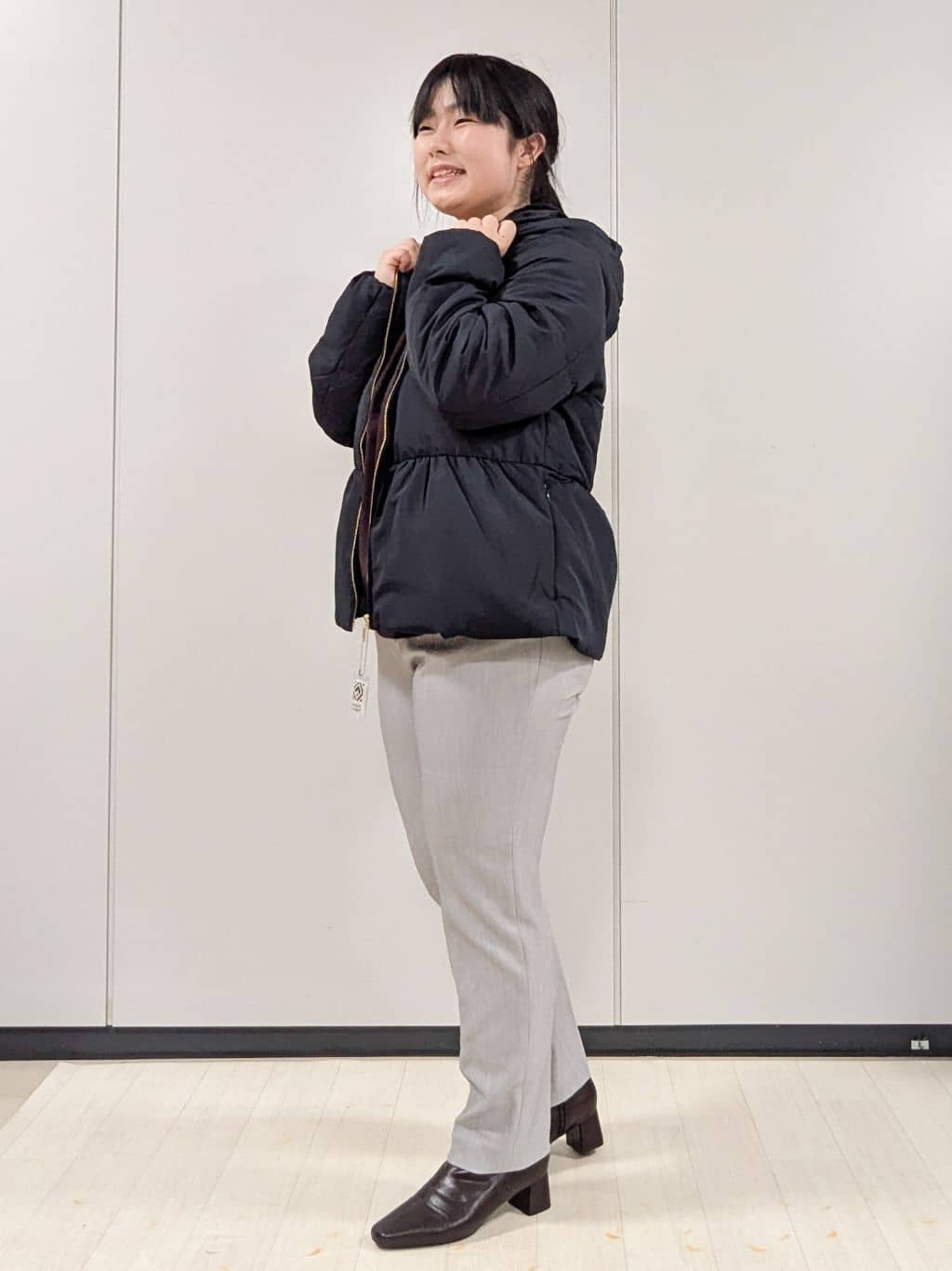 Nonさんの「index｜KAWADAダウンペプラムショートコート【撥水／洗濯機OK／静電気防止裏地】」を使ったコーディネート