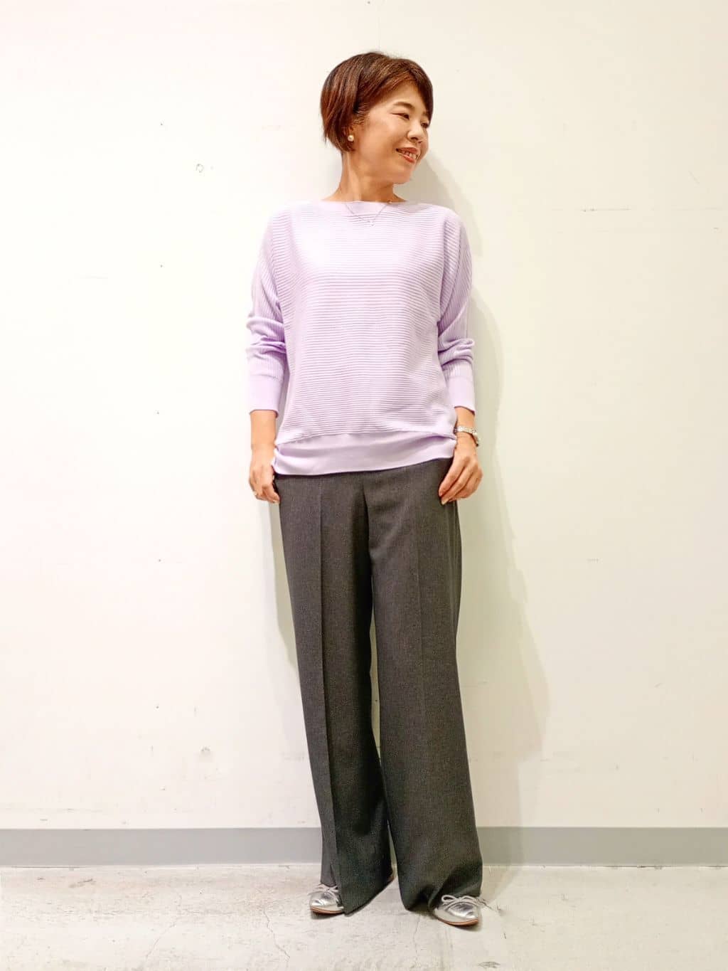 Kさんの「INDIVI｜【洗える／体型カバー】美シルエットニット」を使ったコーディネート