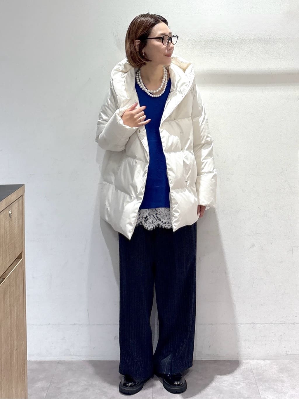 たけねぇさんの「OPAQUE.CLIP｜Vネックニット／エクストラファインメリノウール【THEシリーズ／洗濯機OK】」を使ったコーディネート
