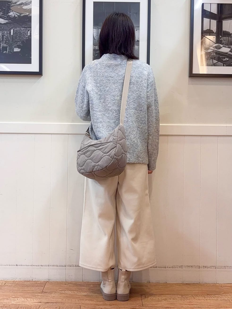 えぬさんの「SHOO･LA･RUE｜【洗濯機可】美脚見え あったか圧縮ニット ガウチョパンツ」を使ったコーディネート