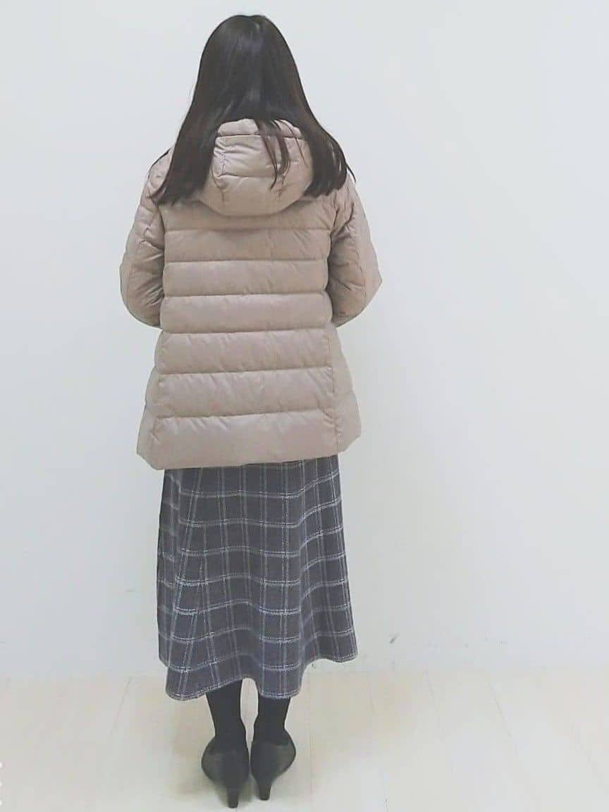 SANAさんの「Reflect｜【コートインでもすっきり◎】チェック柄ニットドッキングワンピース」を使ったコーディネート