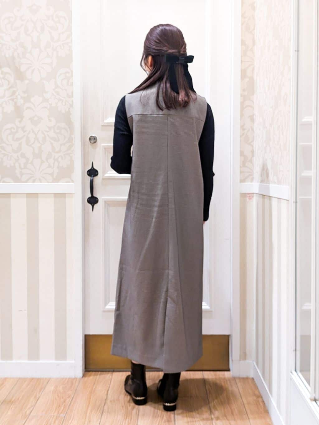 maiさんの「grove｜【2WAY/美シルエット】着こなし自在のジャンドレワンピース」を使ったコーディネート