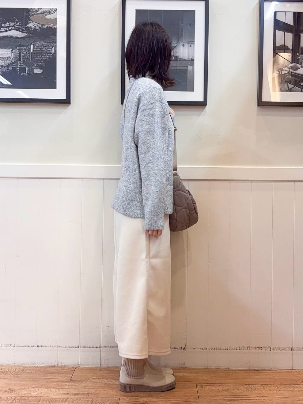 えぬさんの「SHOO･LA･RUE｜【洗濯機可】美脚見え あったか圧縮ニット ガウチョパンツ」を使ったコーディネート