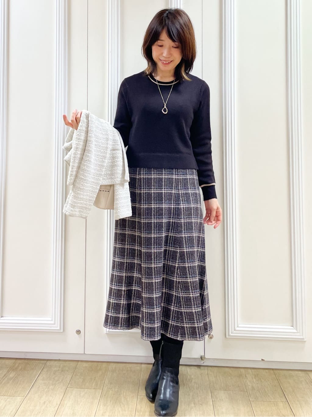 めいさんの「Reflect｜【ライトアウター／ゆったりシルエット／気軽な羽織に◎】ドライタッチカーディガン」を使ったコーディネート