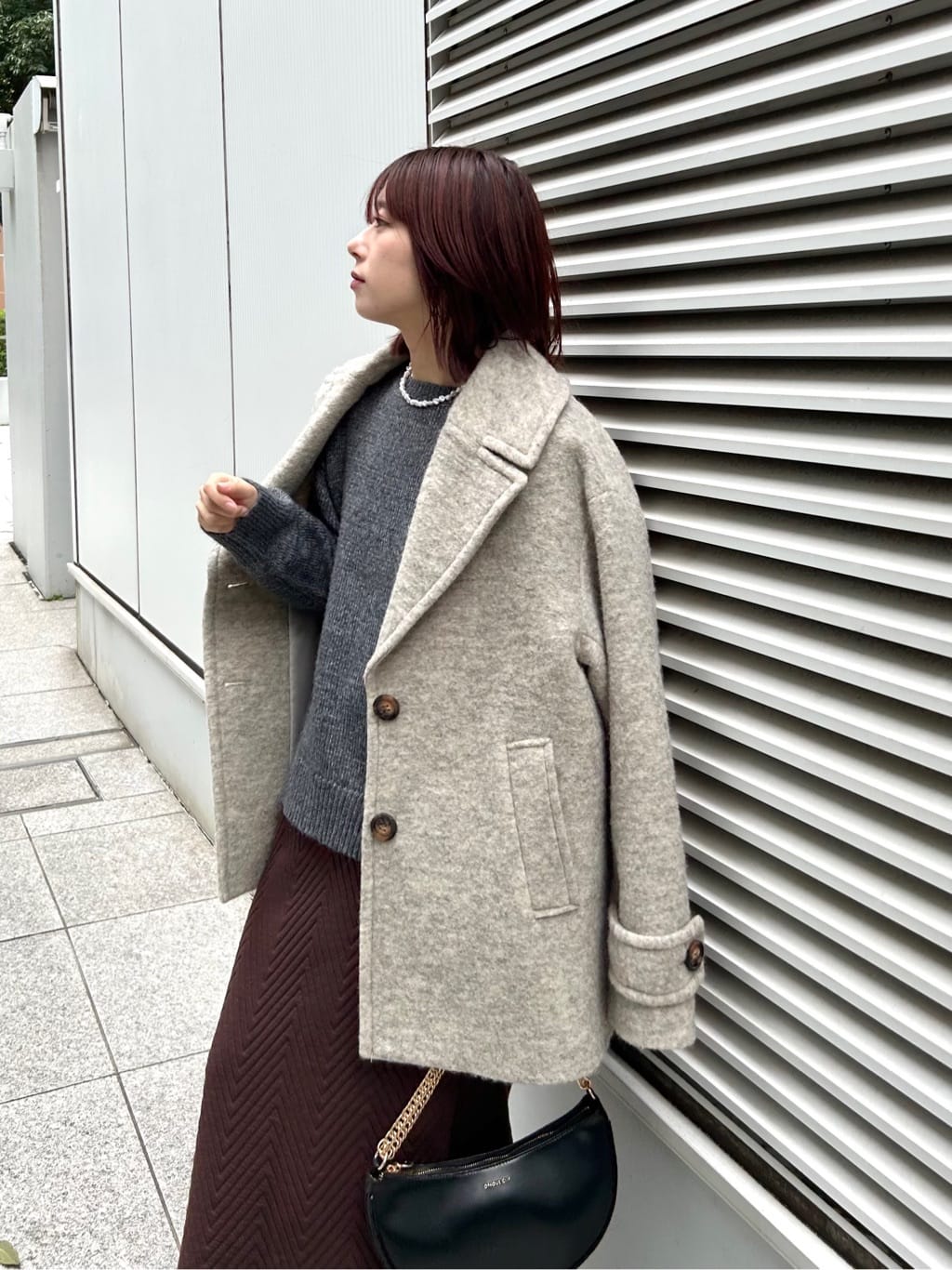 RINAさんの「OPAQUE.CLIP｜【es】《Mapel／マペル》シャギーミドルコート」を使ったコーディネート