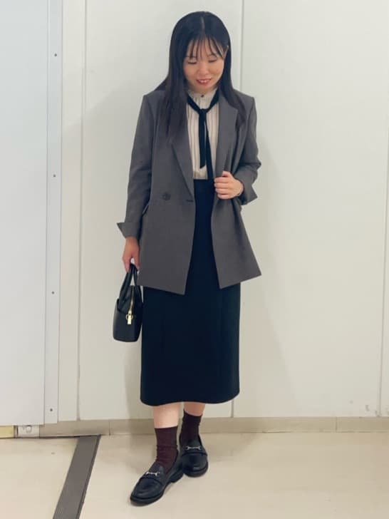 Rihoさんの「Reflect｜【配色ボウタイ付き】八分袖ジョーゼットブラウス」を使ったコーディネート