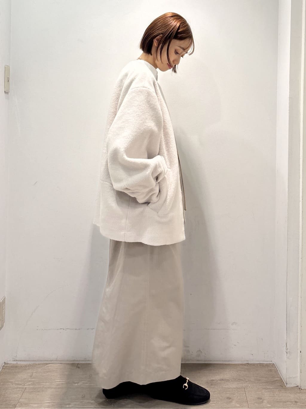 ぶまりんさんの「OPAQUE.CLIP｜ボートネックニット／エクストラファインメリノウール【THEシリーズ／洗濯機OK】」を使ったコーディネート