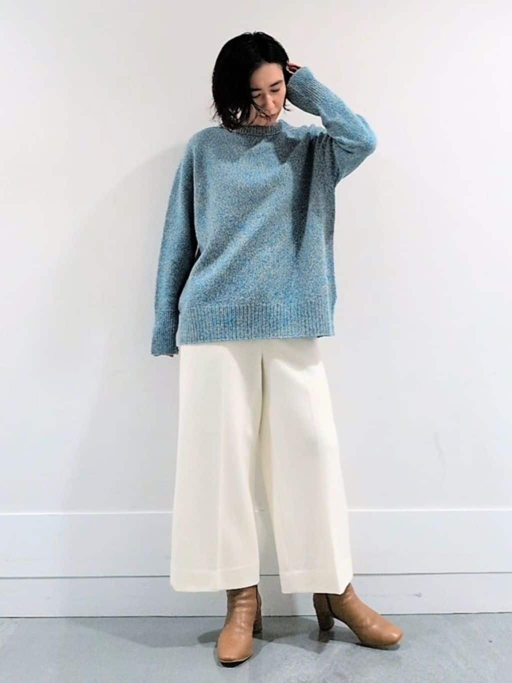 ミズタさんの「UNTITLED｜【ゆったり】三つ杢カラーニット」を使ったコーディネート