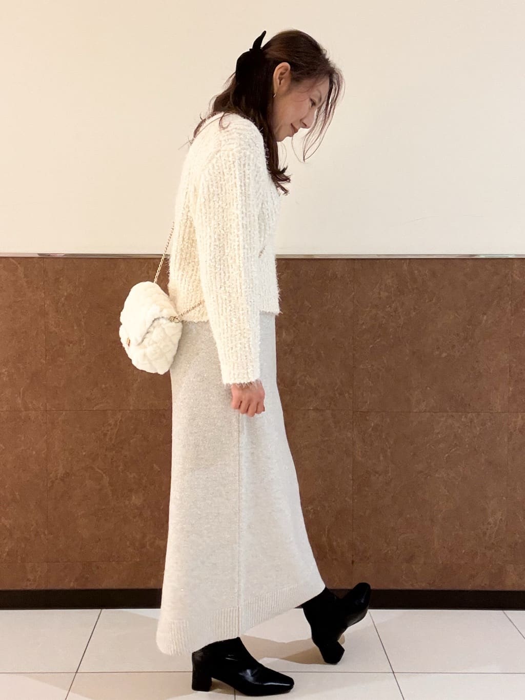 MAYUMIさんの「OPAQUE.CLIP｜シャギーラメニット【洗濯機OK】」を使ったコーディネート