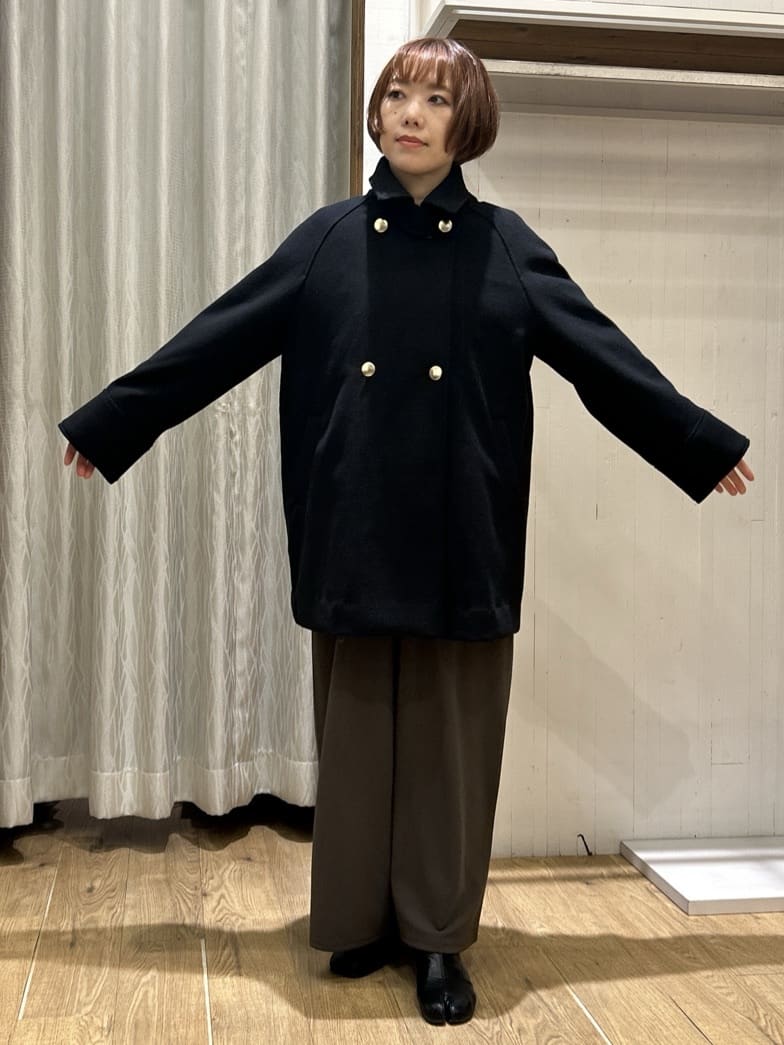 ga_riさんの「THE SHOP TK｜クラシカルな装い ウールライクスタンドカラーコート」を使ったコーディネート
