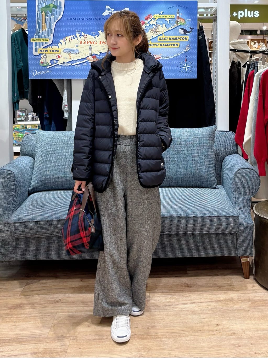 yuinaさんの「Dessin｜【撥水・2WAY】ミュラーダウンコートミドル丈」を使ったコーディネート