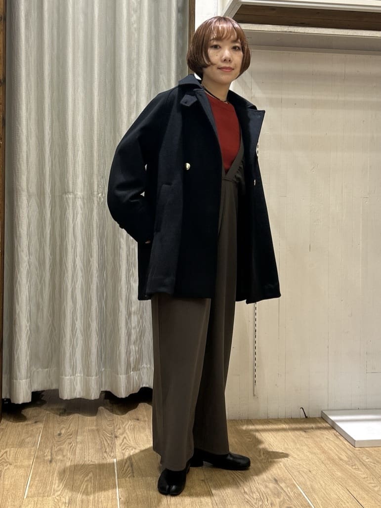 ga_riさんの「THE SHOP TK｜クラシカルな装い ウールライクスタンドカラーコート」を使ったコーディネート