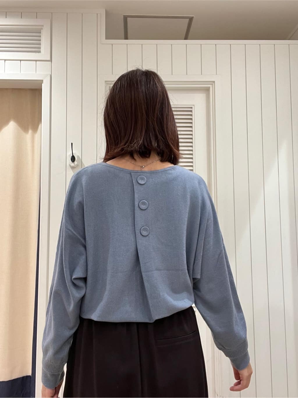 Makinoさんの「Dessin｜【洗える】ウールブレンド後ろボタンニット」を使ったコーディネート
